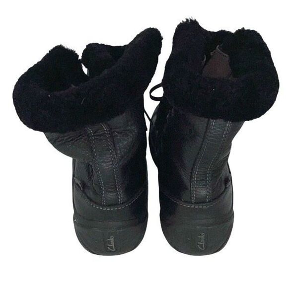Clarks Womens Leather Bold Crystal Saddle Fur Muckers Winter Boots‎ Black Size 8 - Picture 5 of 6